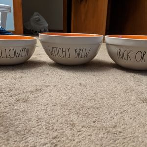 Rae Dunn Halloween ceramic mixing bowls